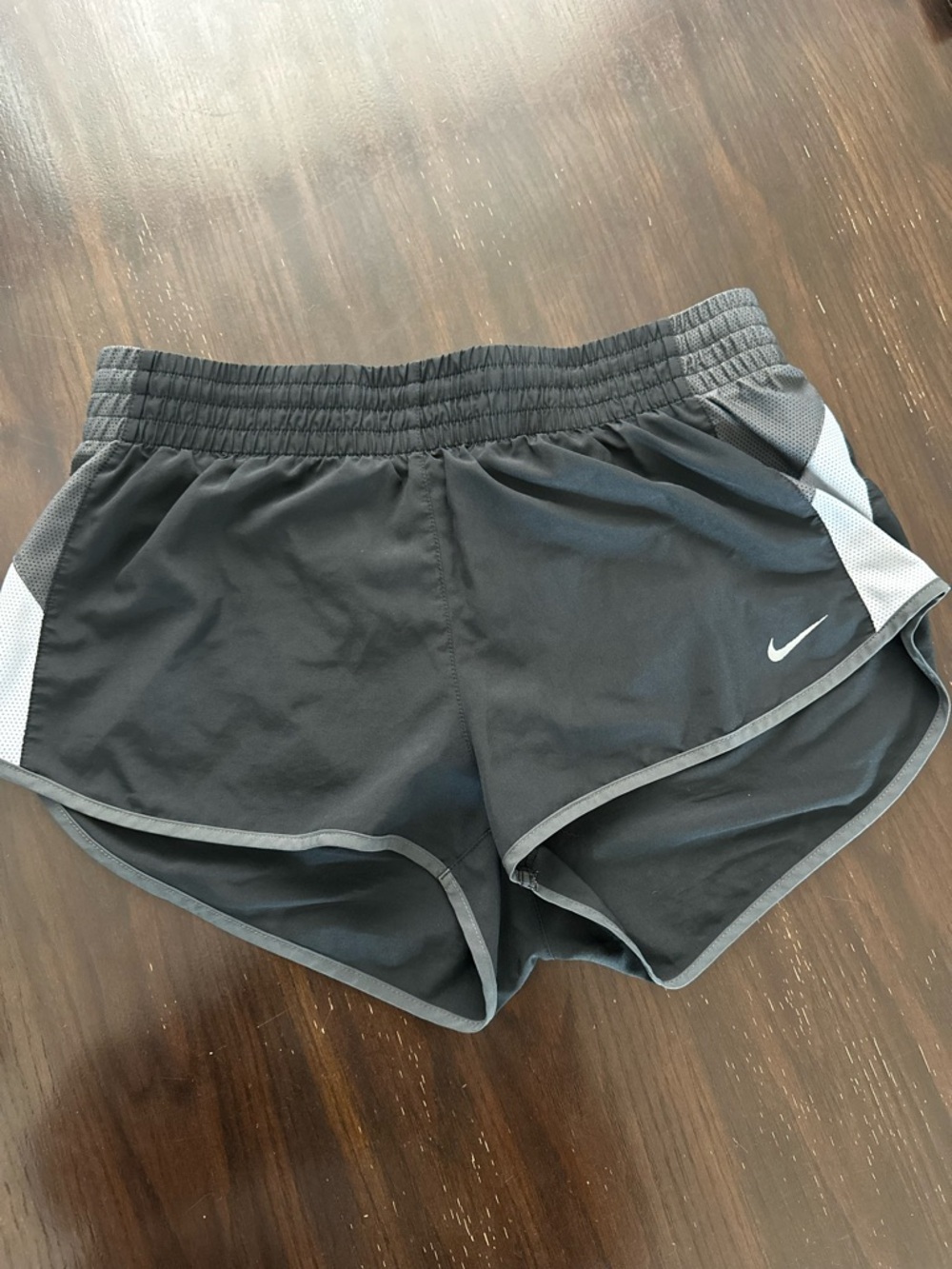 Nike Women's Black Athletic Shorts with Gray Trim